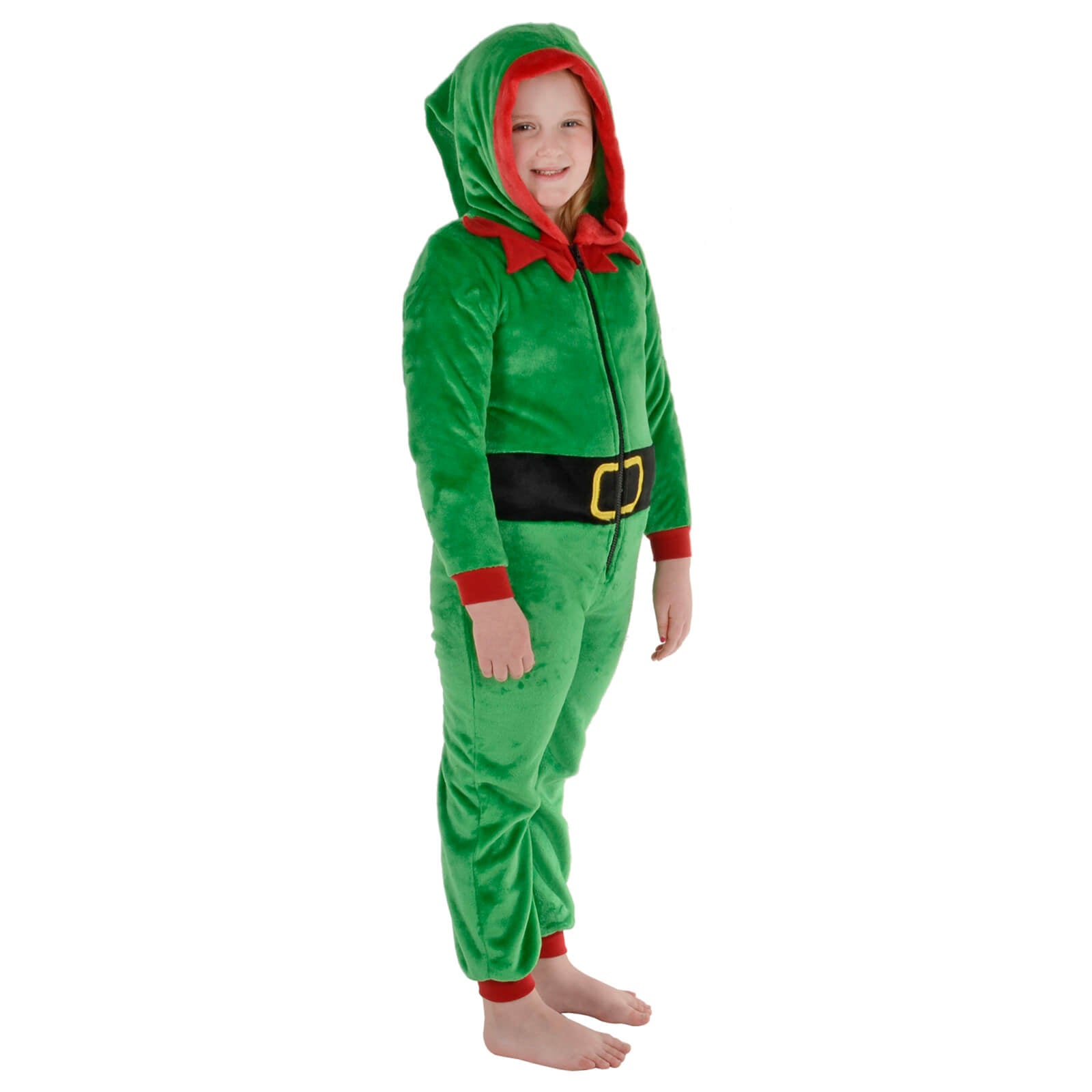 Mr Crimbo Kids All in One Elf Pyjama Suit Christmas Nightwear - MrCrimbo.co.uk -XS7315 - 4-5 Years -christmas pyjamas